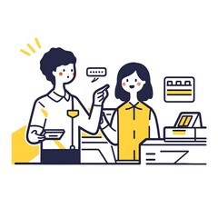 The products are being recommended to customers by the employee.