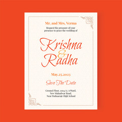 Traditional Royal Wedding Invitation card design