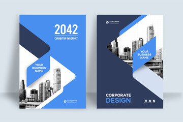 City Background Business Book Cover Design Template 