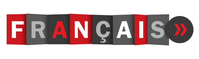 Fototapeta premium FRANCAIS (FRENCH in French) red and gray vector web button