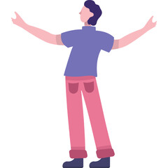 Man spread arms vector icon isolated on white