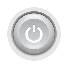 White power button. Vector illustration for your design.