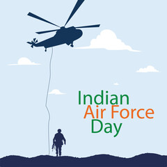Free vector flat indian army, indian air force day vector illustration