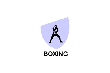Boxing sport vector line icon. sportsman, practice boxing stance. sport pictogram illustration.