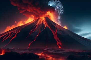 Volcano Fire AI Generated