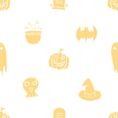 Seamless Halloween pattern. Doodle Halloween background