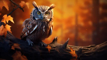 Gordijnen owl on a tree © Zain Graphics