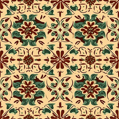 Seamless pattern, tileable old Christmas holiday English antique country style print for wallpaper, wrapping paper, scrapbook, fabric and product design
