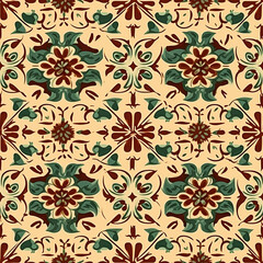Seamless pattern, tileable old Christmas holiday English antique country style print for wallpaper, wrapping paper, scrapbook, fabric and product design