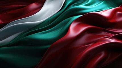 Red, green and white silk wave background