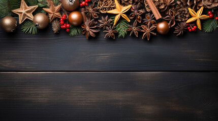 Naklejka premium a minimalist Christmas background with copy space