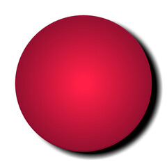 red glossy sphere button on transparent background 