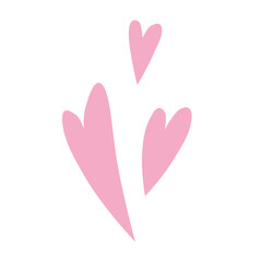 Three hearts simple illustration, cute decor