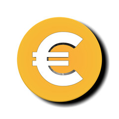 Euro money coin currency on transparent background for design elements business concept 
