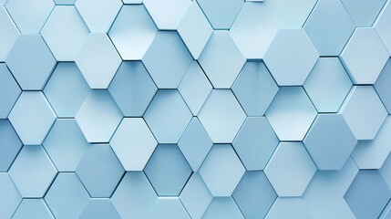 Hexagon wall background pastel blue color.