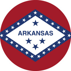 Circle badge flag of US federal state of Arkansas