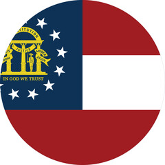 Circle badge flag of US federal state of Georgia
