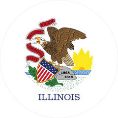 Circle badge flag of US federal state of Illinois