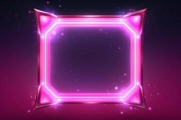 Pink neon avatar frame. Generate Ai - obrazy, fototapety, plakaty