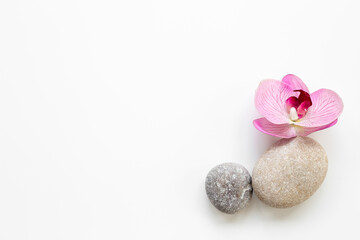 Zen stones with lotus flower - purity harmony and balance concept