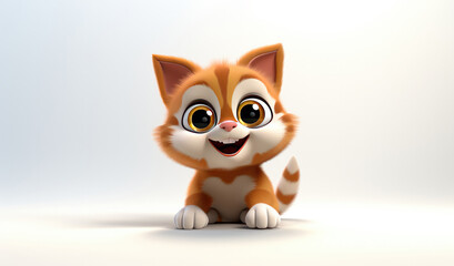 cute cat isolated on white