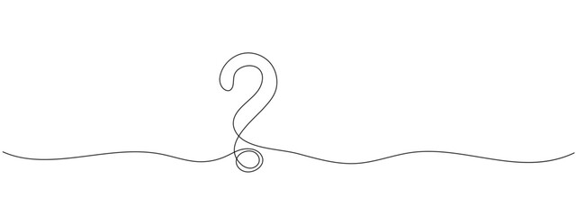 Question Mark continuous line one line drawing isolated vector illustration