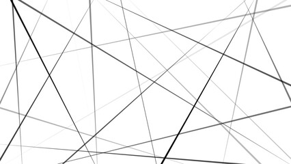 Geometric art random intersecting lines. Random chaotic lines. Abstract geometric pattern. Outline monochrome texture.