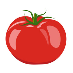 red tomato on white background, vegetable, healthy food