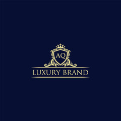 AQ Luxury lion crest logo - royal lion vector template
