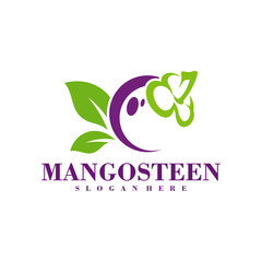 Fototapeta premium Mangosteen logo design Template. Creative Mangosteen logo vector illustration.