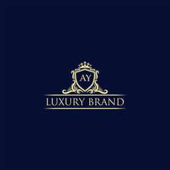 AY Luxury lion crest logo - royal lion vector template