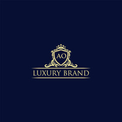 AO Luxury lion crest logo - royal lion vector template