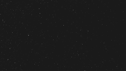 Night starry sky with stars and planets suitable as background. White splashes effects on black background. Grain overlay texture. Vector illustration.