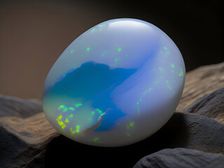 blue and multicolored opal