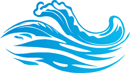 Minimalistic vector image showcasing a symbolic representation of a wave on a white backdrop