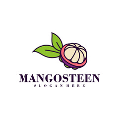 Fototapeta premium Mangosteen logo design Template. Creative Mangosteen logo vector illustration.