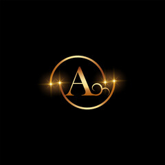 creative logo design with golden color