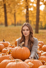 girl with pumpkin