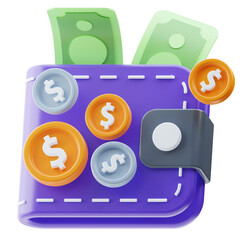 wallet 3d icon design