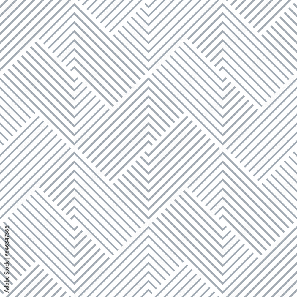 Poster Abstract geometric pattern with stripes, lines. Seamless vector background. White and gray ornament. Simple lattice graphic design