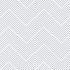 Abstract geometric pattern with stripes, lines. Seamless vector background. White and gray ornament. Simple lattice graphic design - 646347366