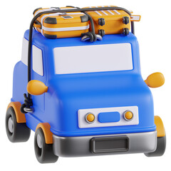 traveling car 3d icon design
