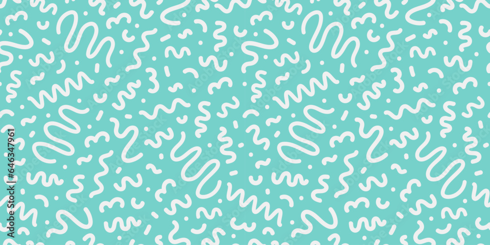 Canvas Prints abstract seamless pattern of the 80s 90s with geometric figures and doodles. vector childrens backgr