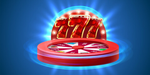 Wheel of luck or fortune. Colorful gambling wheel. Online casino. Banner for internet casino. Big win concept.