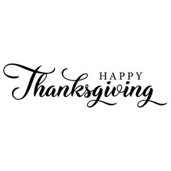 Happy thanksgiving lettering with hand drawn vector illustration.