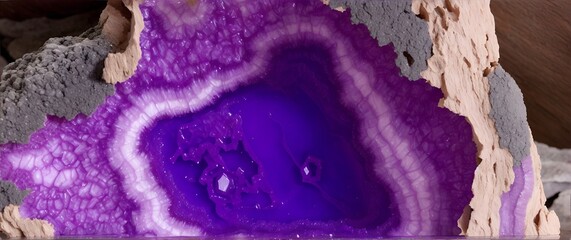 Stunning natural formations inside a purple geode from Generative AI