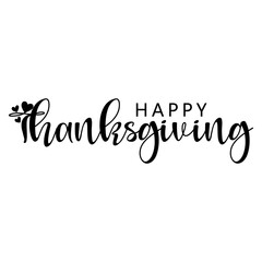 Happy thanksgiving lettering with hand drawn vector illustration.