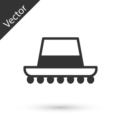 Grey Traditional spanish hat icon isolated on white background. Vector
