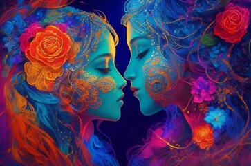 Eternal Love: Vibrant colours weave an everlasting connection.