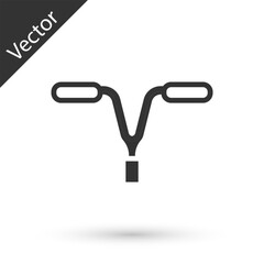 Grey Bicycle handlebar icon isolated on white background. Vector